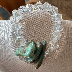 Elegant Turquoise and Crystal Bracelet